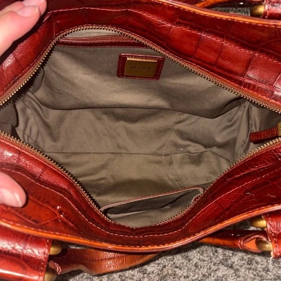 Maxx New York Croc-Embossed Red Shoulder Bag